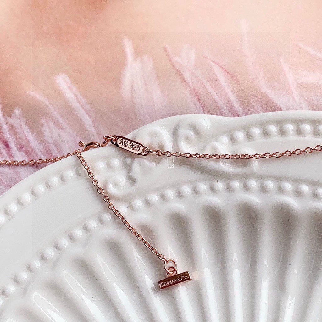 18K Tiffany Diamond & Turquoise Circle Pendant Necklace