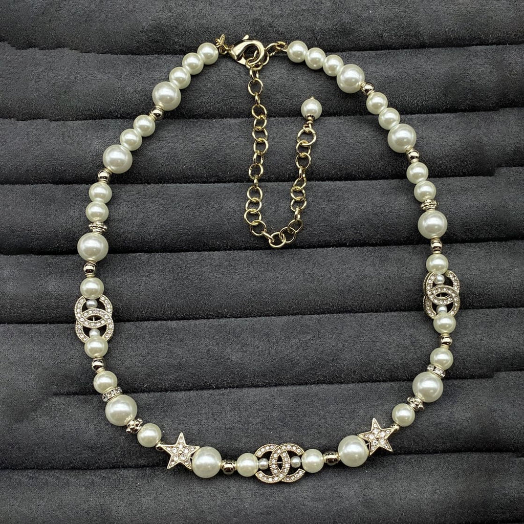 18K  Chanel Pearls & Stars Necklace