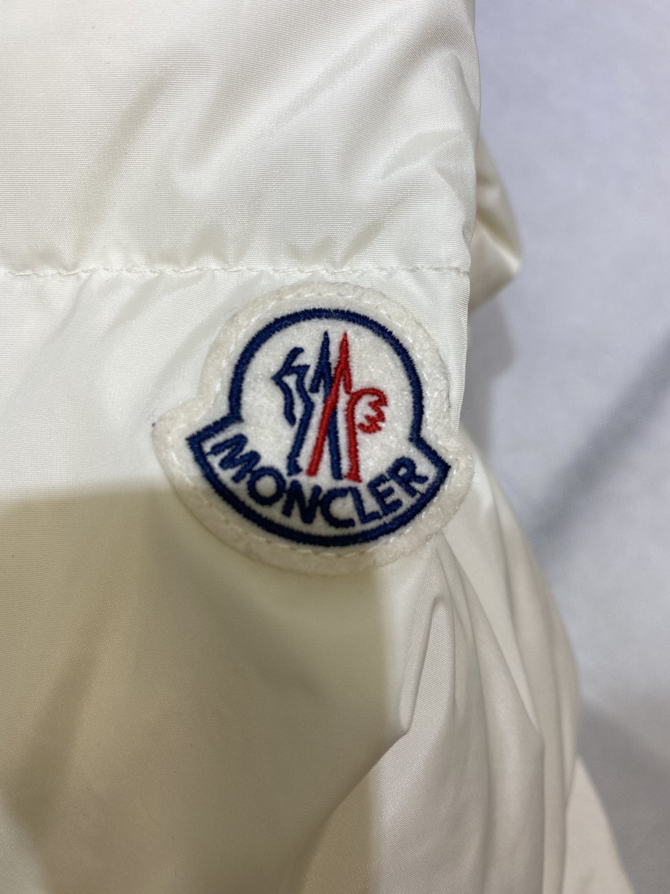 Moncler Women's Long Hooded Fur-Trim Down Coat — detail