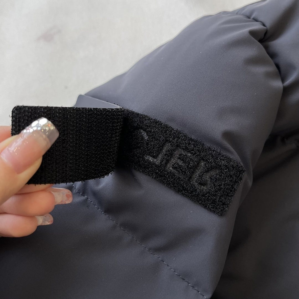 Moncler Hooded Quilted Short Down Coat — detail