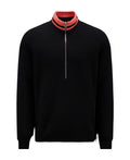 Moncler Rib-Knit Striped Collar Quarter-Zip Sweater — hero