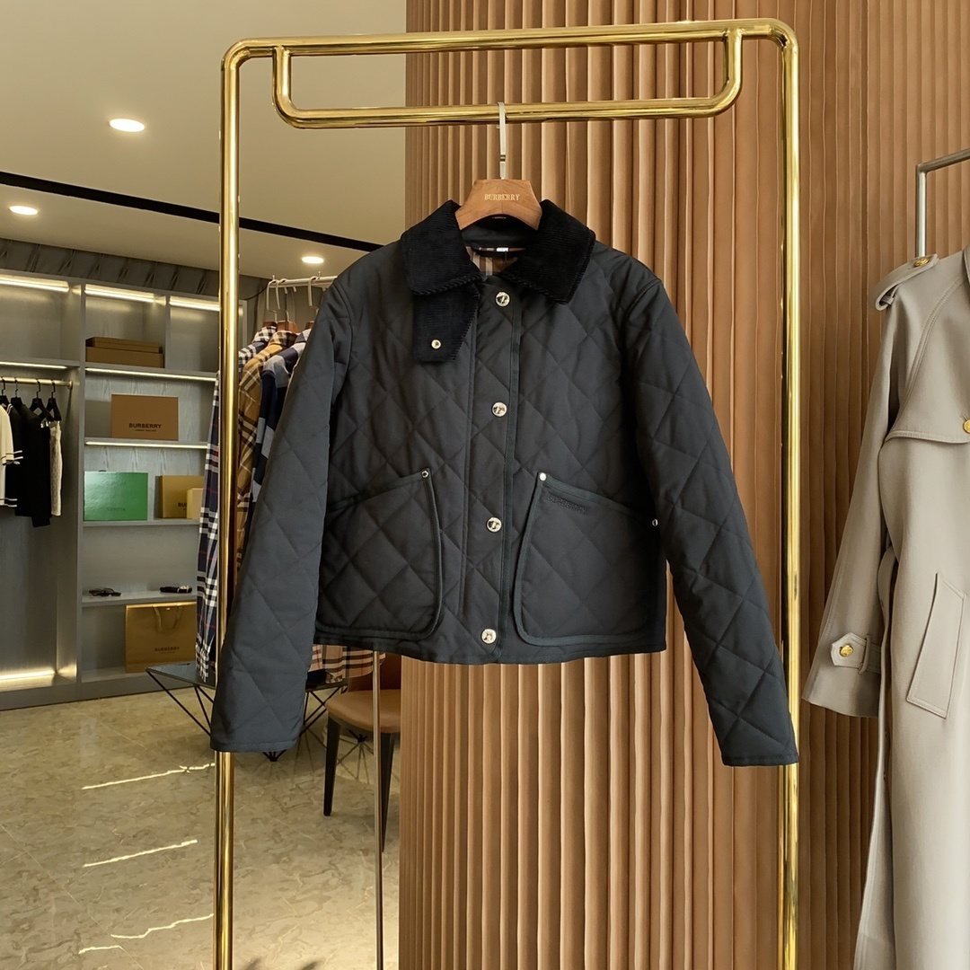 Burberry Reversible Diamond-Quilted Corduroy-Collar Jacket — hero