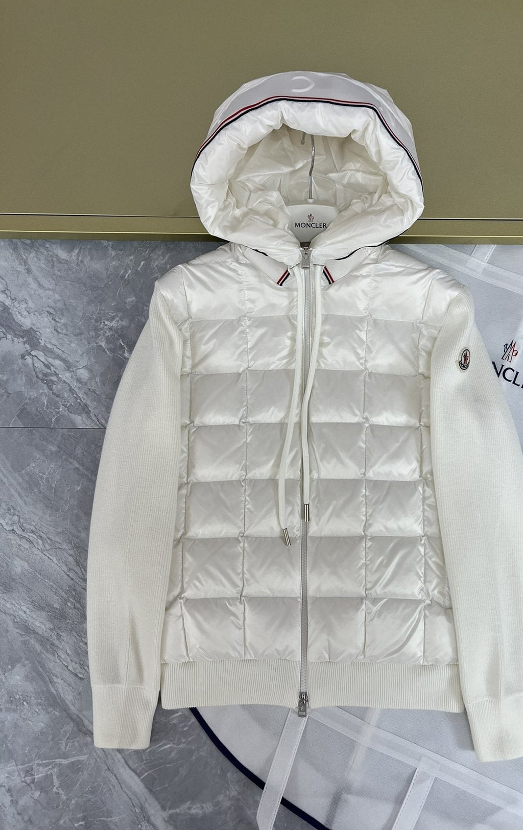 Moncler Quilted-Front Hooded Zip Jacket — front