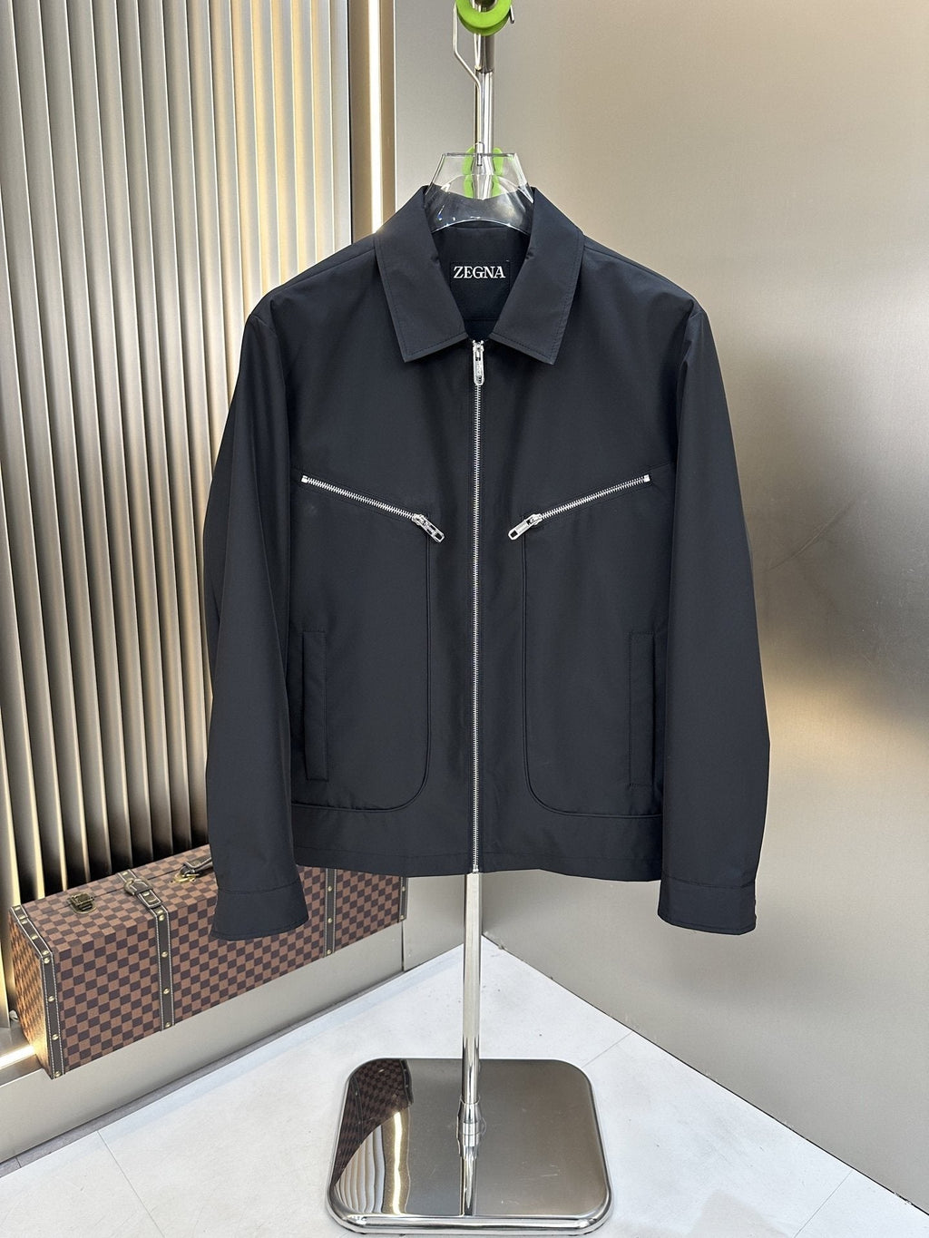 Zegna Zip-Front Collared Jacket — hero