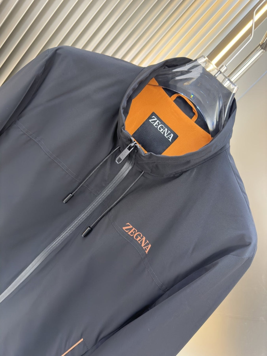Zegna Stand-Collar Zip Jacket — detail