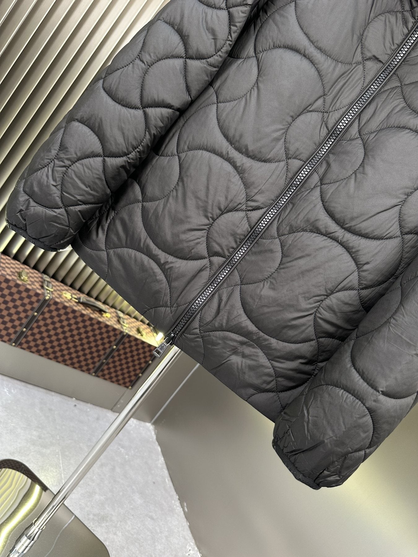 Moncler Black Quilted Puffer Coat — detail