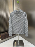 2026 Original Jacket Grey Monogram Hooded Zip Jacket — hero