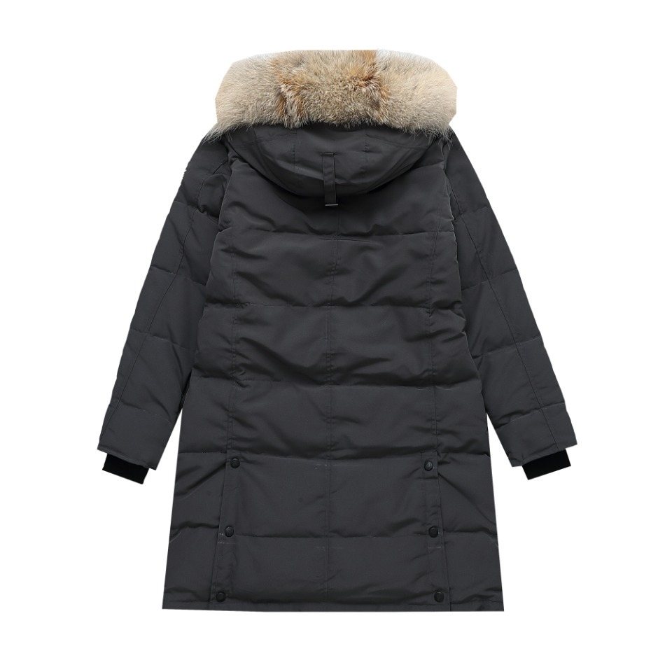Canada Goose Long Quilted Fur-Trim Hood Puffer Jacket — back