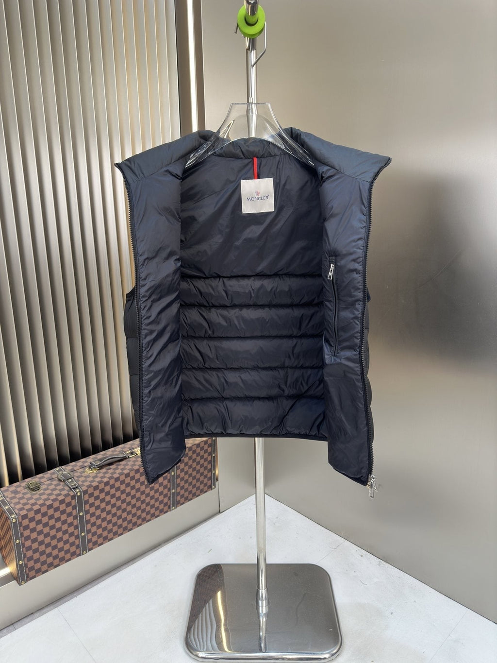 Moncler Quilted Stand-Collar Down Vest — neck_label