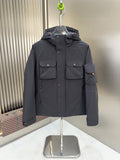 Zegna Hooded Utility Coat with Orange Trim — hero