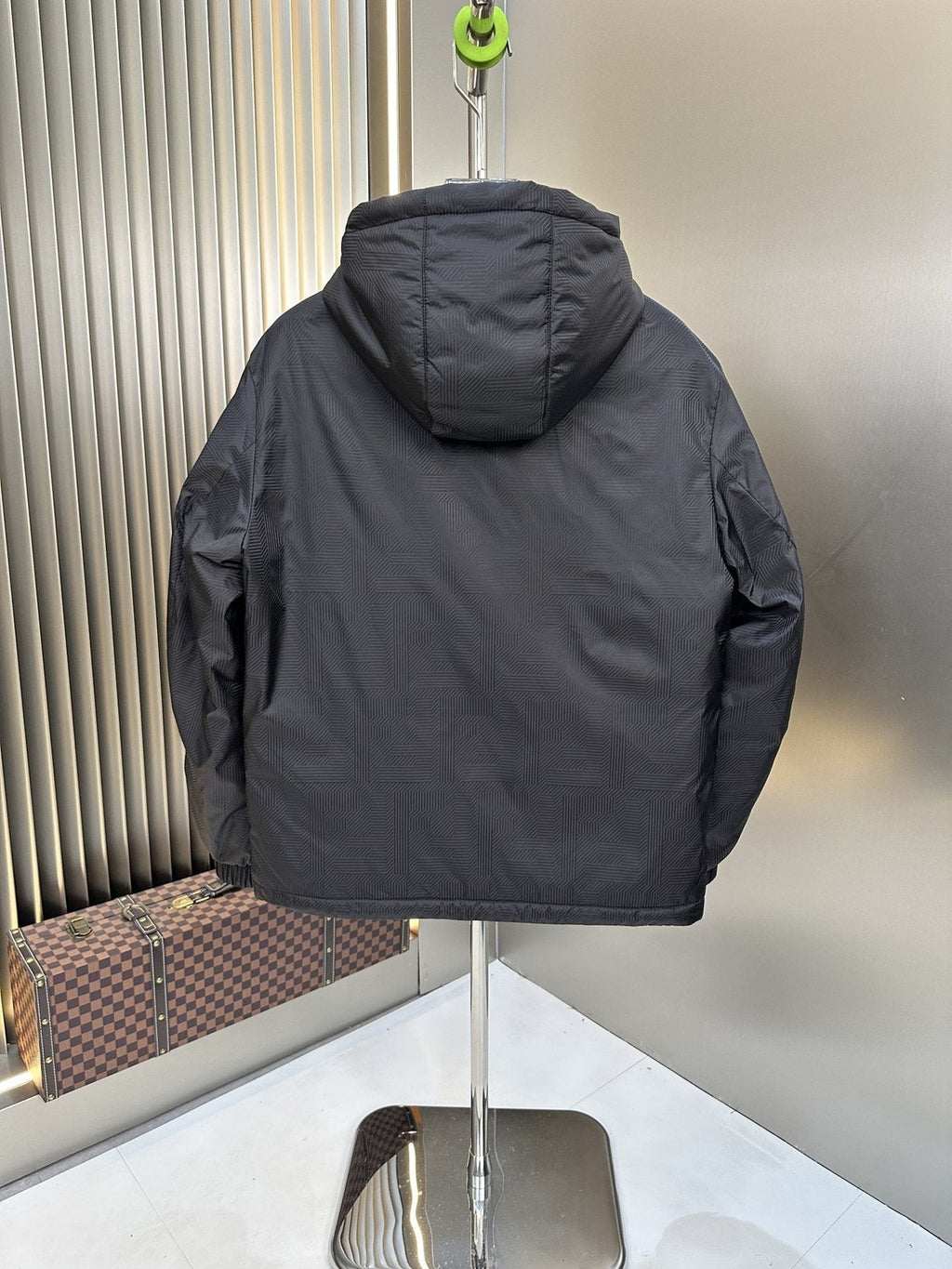 Fendi Black Hooded Puffer Jacket — back