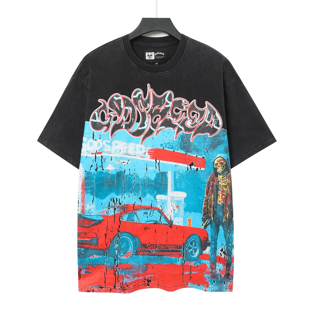 Godspeed Washed Black Rock Graphic T-Shirt — hero