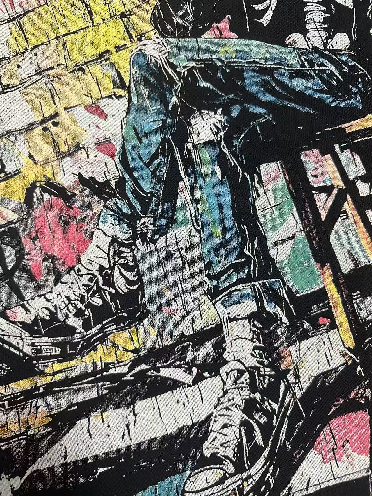 Godspeed Skeleton Graffiti Graphic T-Shirt — detail