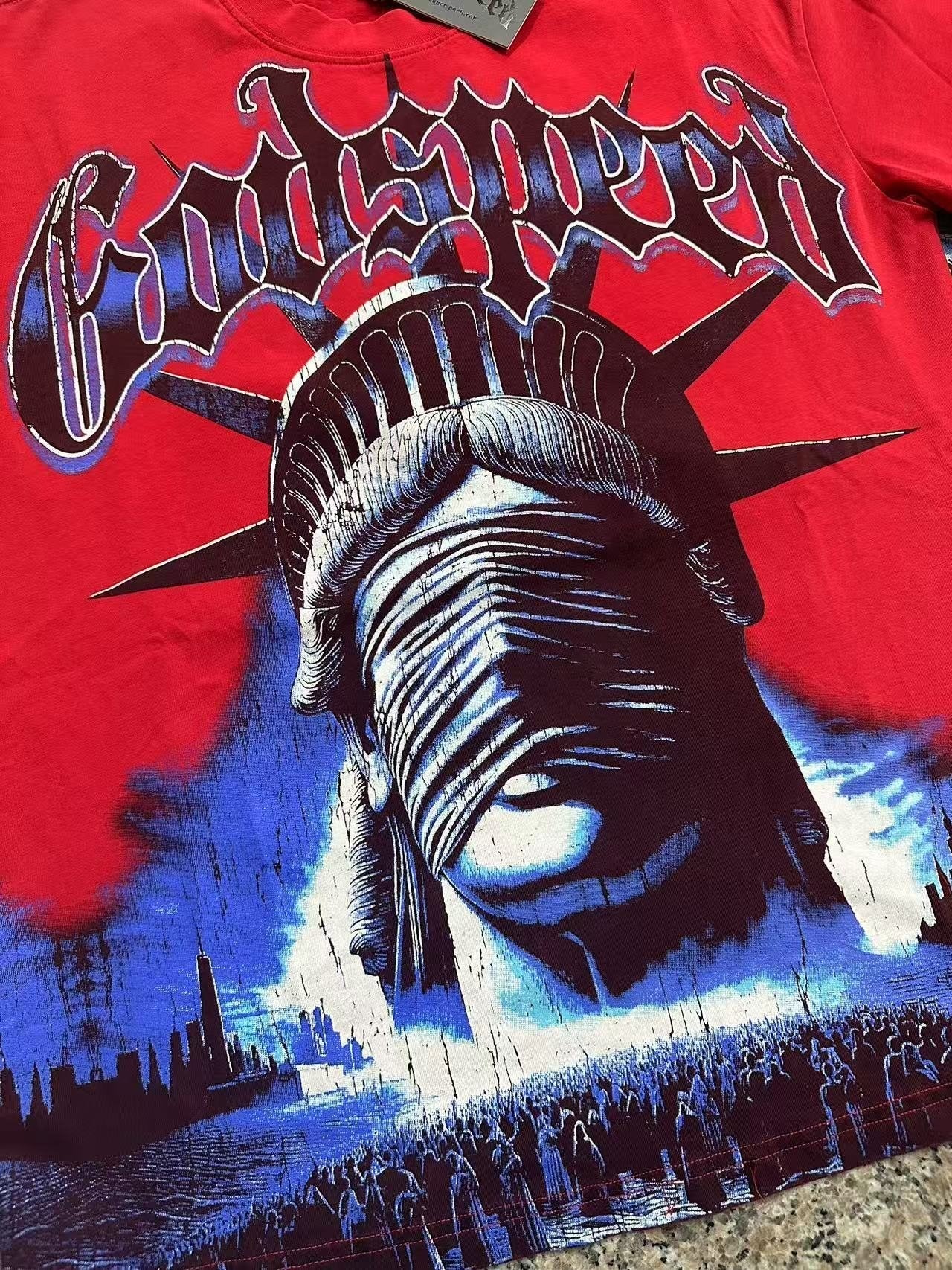 Godspeed Worship Ritual Washed Graphic T-Shirt — detail