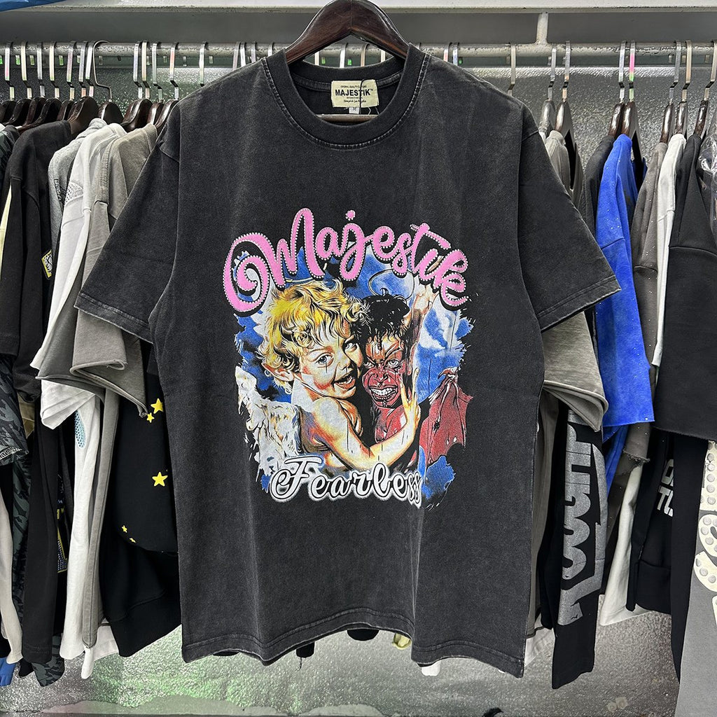 MAJESTIK We Are Friend Rhinestone Graphic T-Shirt — context