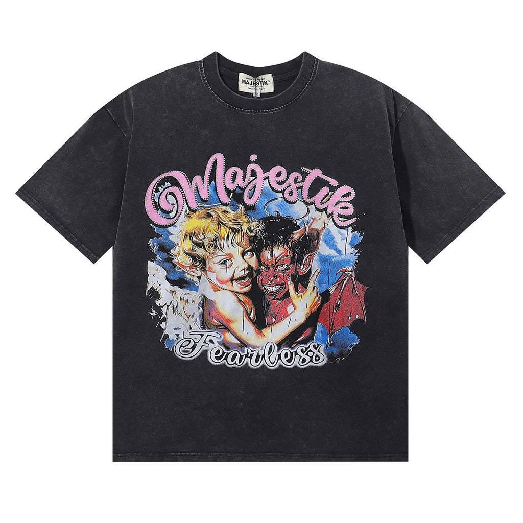 MAJESTIK We Are Friend Rhinestone Graphic T-Shirt — hero