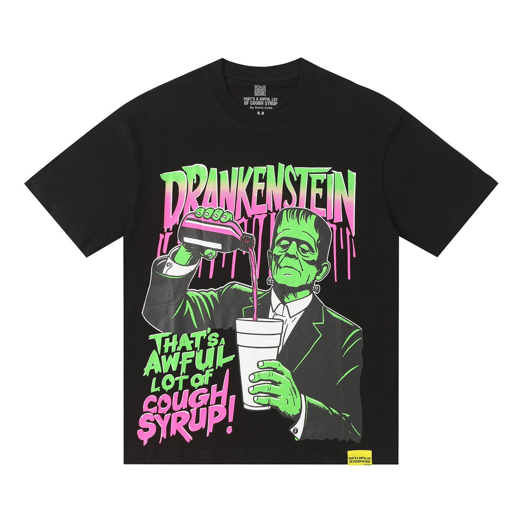 THAT'S A AWFUL LOT OF COUGH SYRUP Frankenstein Graphic T-Shirt — hero