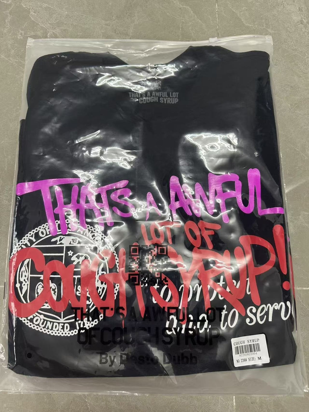 THAT'S A AWFUL LOT OF COUGH SYRUP Black Graphic T-Shirt — context