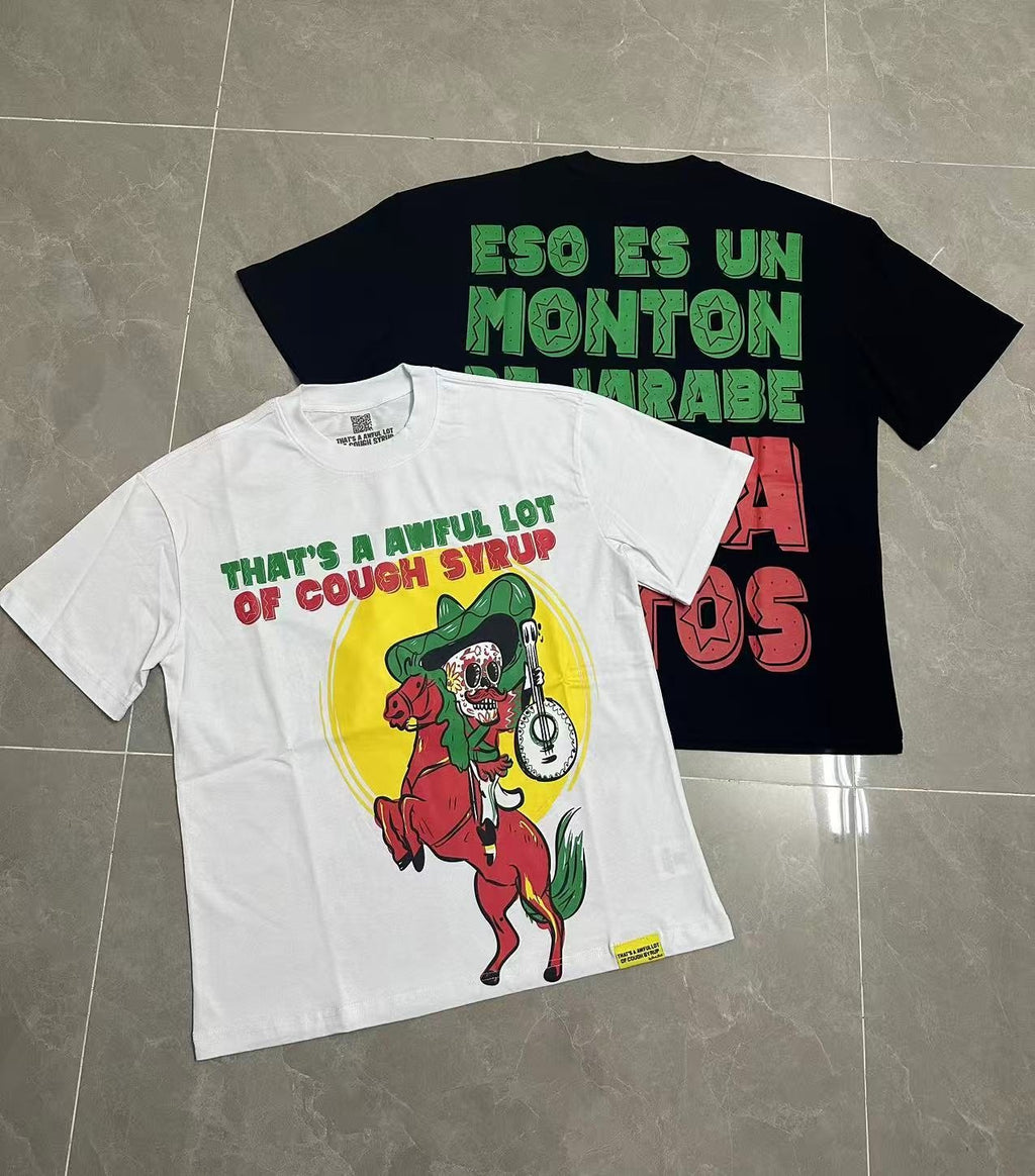 THAT'S A AWFUL LOT OF COUGH SYRUP Front & Back Graphic T-Shirt — comparison