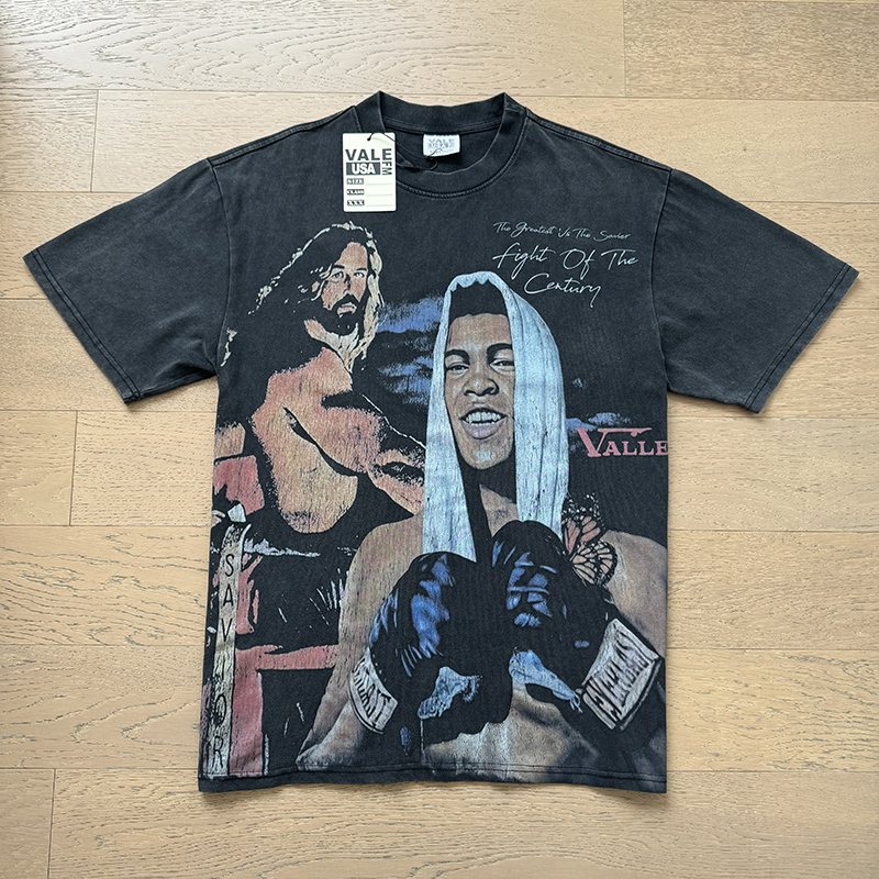 VALE USA Boxing Graphic Washed Black T-Shirt — hero