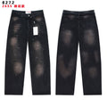 Valley Dreams Black Washed Splatter Wide-Leg Jeans — hero