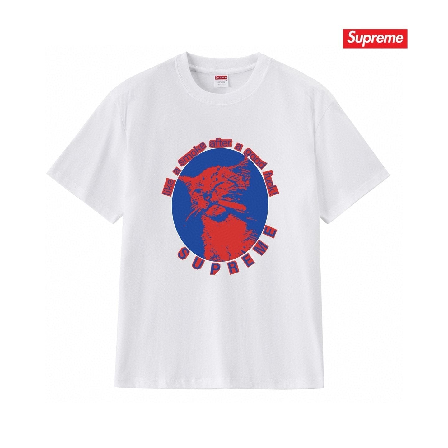 Supreme Cat Smoke Graphic T-Shirt — front