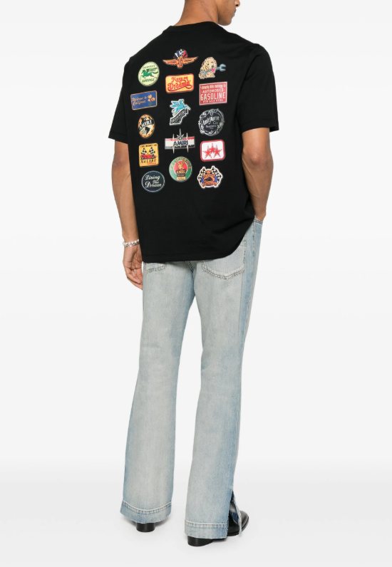 AMIRI Multi-Patch Back Graphic T-Shirt — model