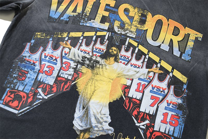 VALE USA Washed Black Sport Graphic T-Shirt — detail