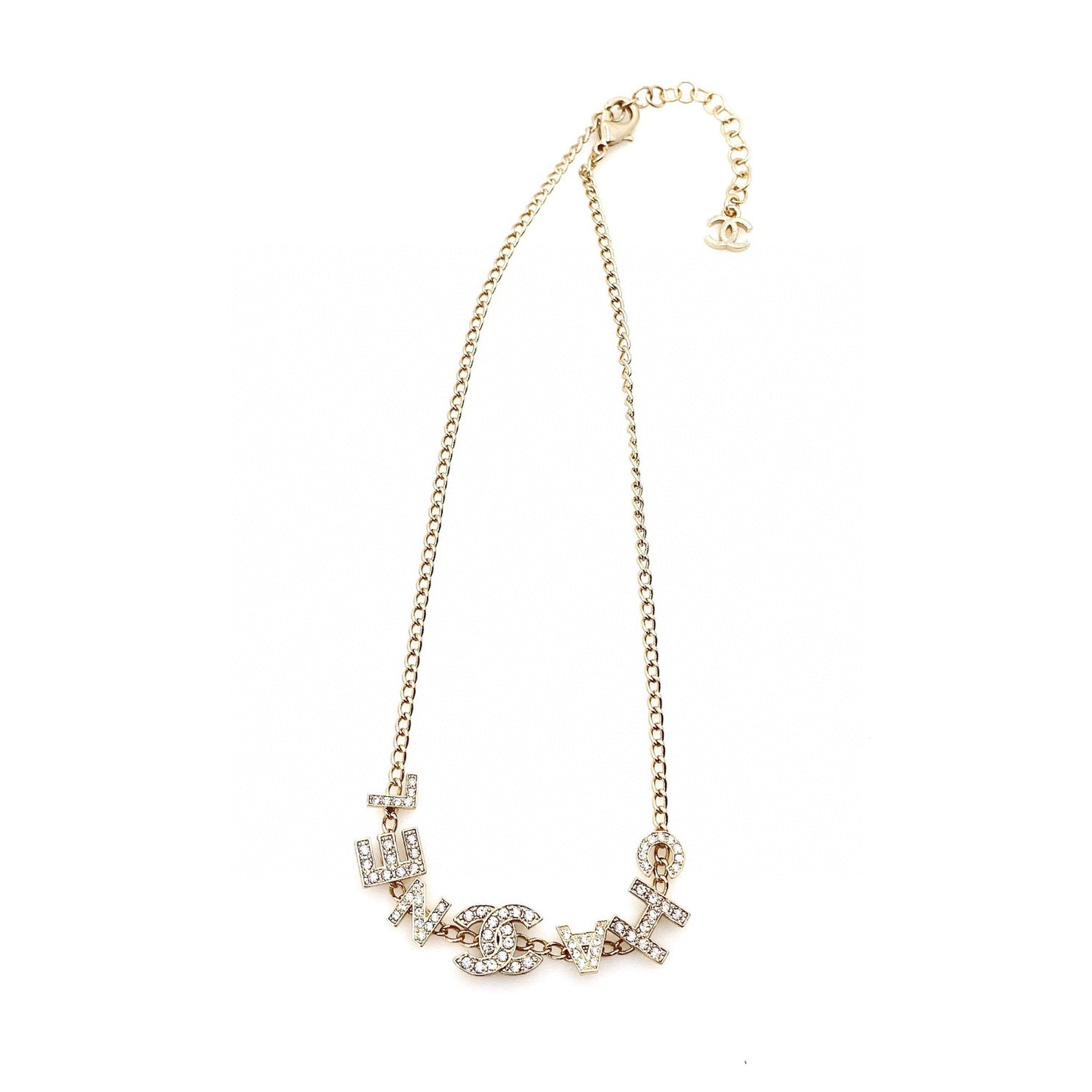 18K  Chanel Script Diamonds Necklace