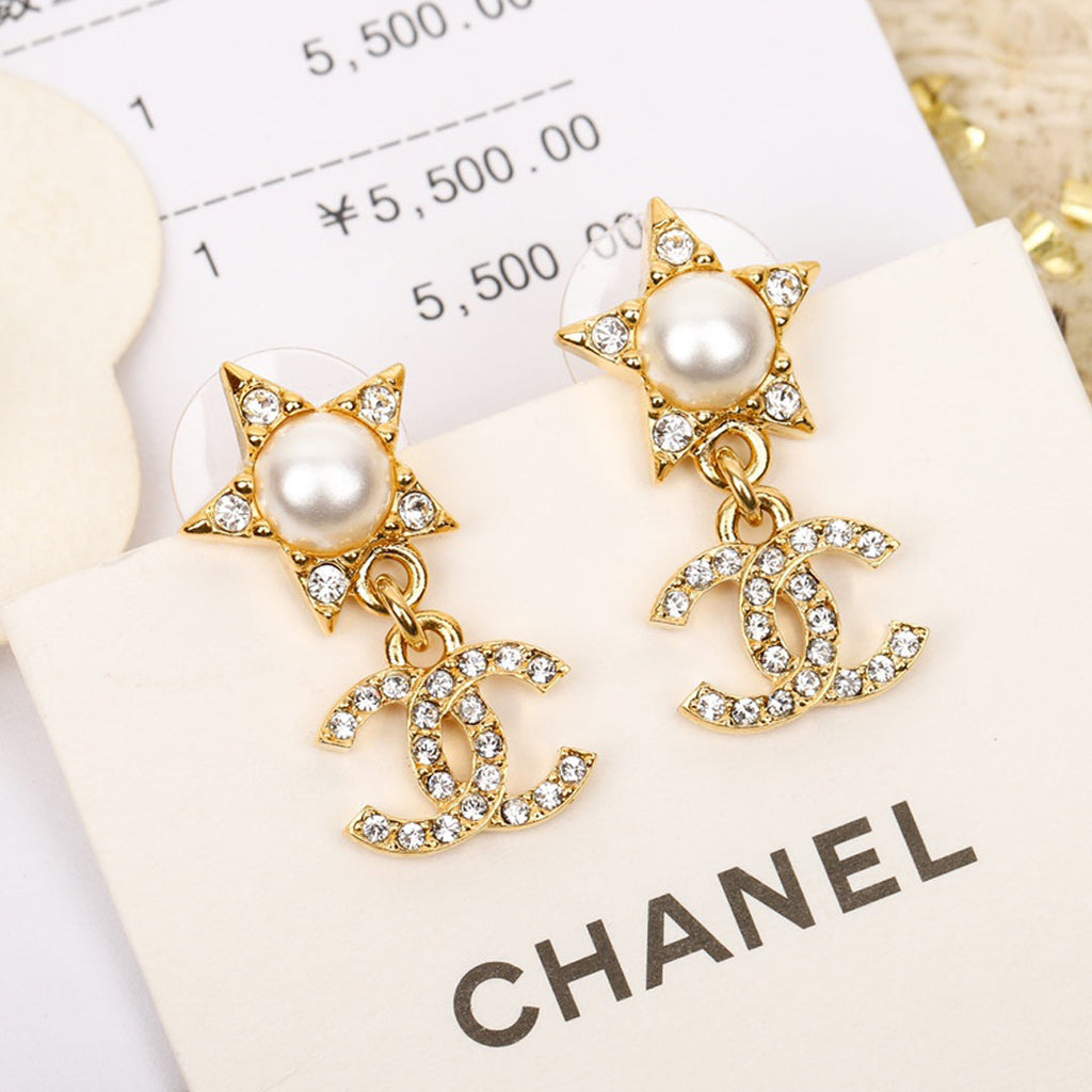 18K  Chanel Star Crystals Earrings