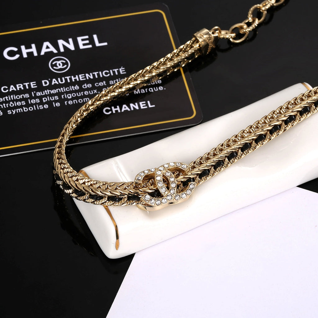 18K  Chanel Strass Chain Choker Necklace