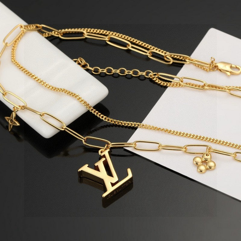 18K Louis Vuitton Pink Crystal Necklace