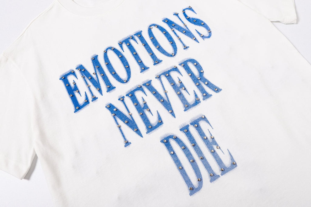 MIXED EMOTION Never Die Monogram Graphic T-Shirt — detail